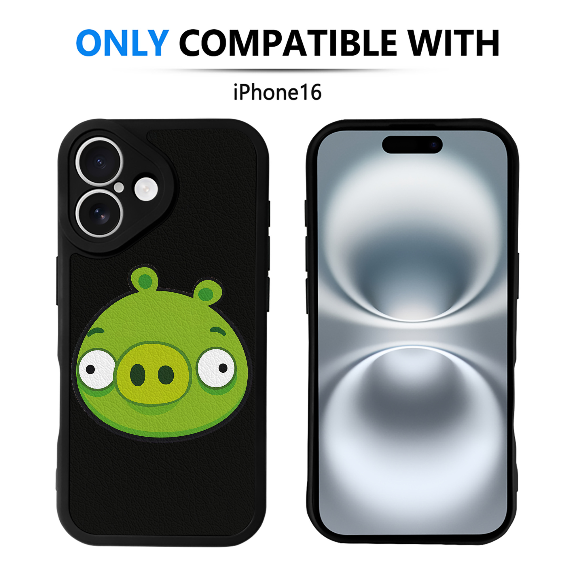 （画像用） Angry Birds アングリーバード 【iPhone 16シリーズ対応】シリコンスマホケース（レザー調） 材質：シリコン